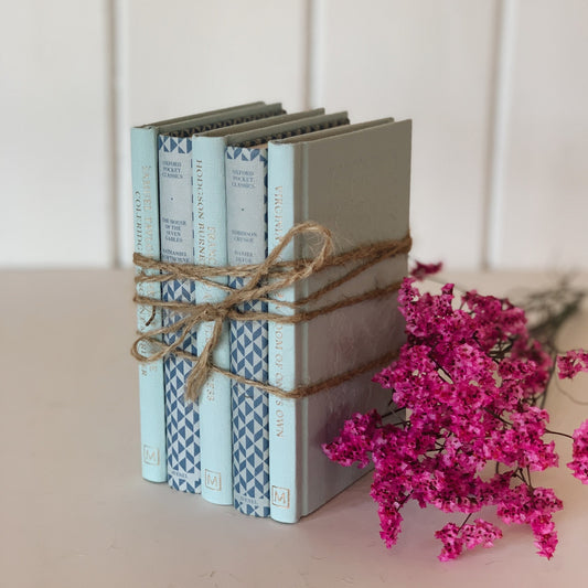 Miniature Blue Decorative Book Set, Macmillan Collector’s Library Editions and Oxford Pocket Classics
