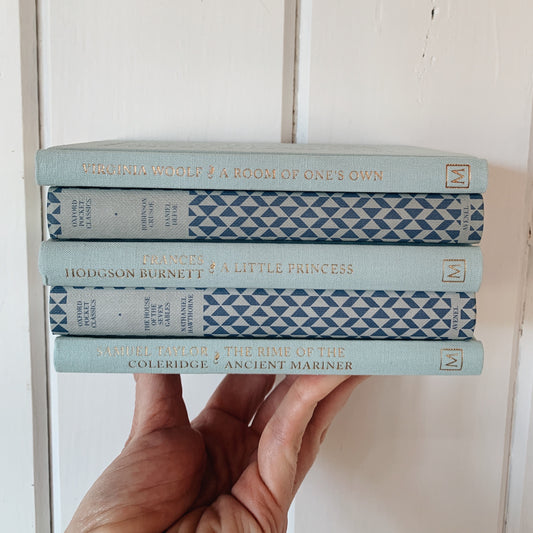 Miniature Blue Decorative Book Set, Macmillan Collector’s Library Editions and Oxford Pocket Classics