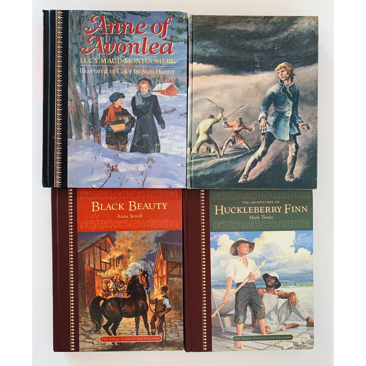 Vintage Maroon Red Children's Books, Book Bundle for Playroom Shelf Styling