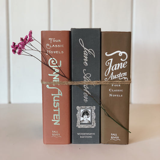 Three Oversized Jane Austen Books, Collected Works, Shelf Styling Book Bundle