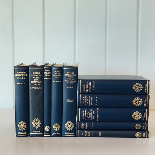 Oxford History of English Literature, Dark Navy Blue and Gold Book Set, 10 Volumes, 1950s-60s