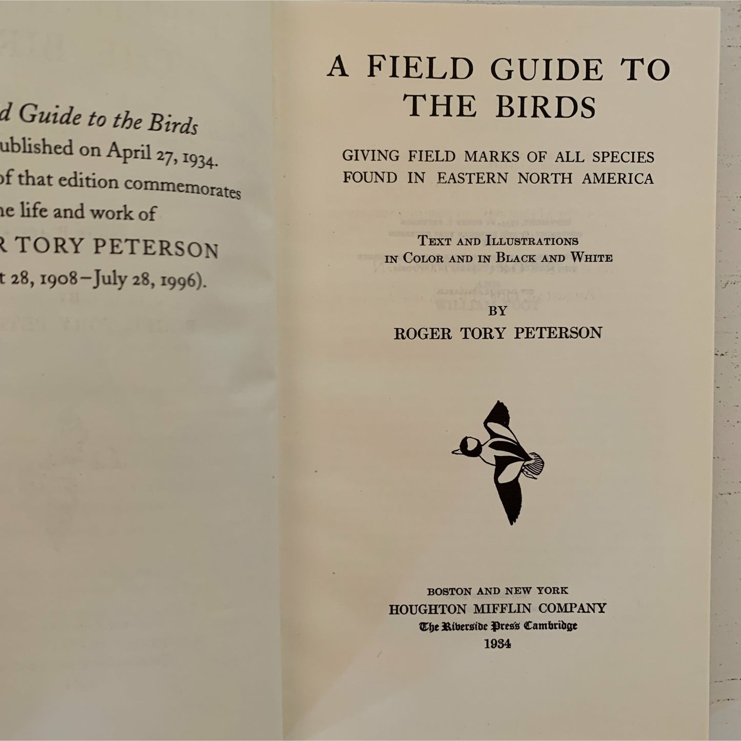 A Field Guide to the Birds: Eastern Land and Water Birds Roger Tory Peterson 1961 Hardcover