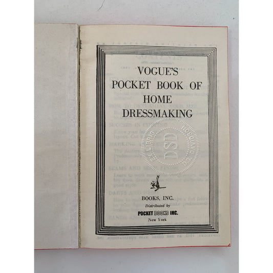 Vogue's Pocket Book of Home Dressmaking, Paperback 1943, War Time Edition
