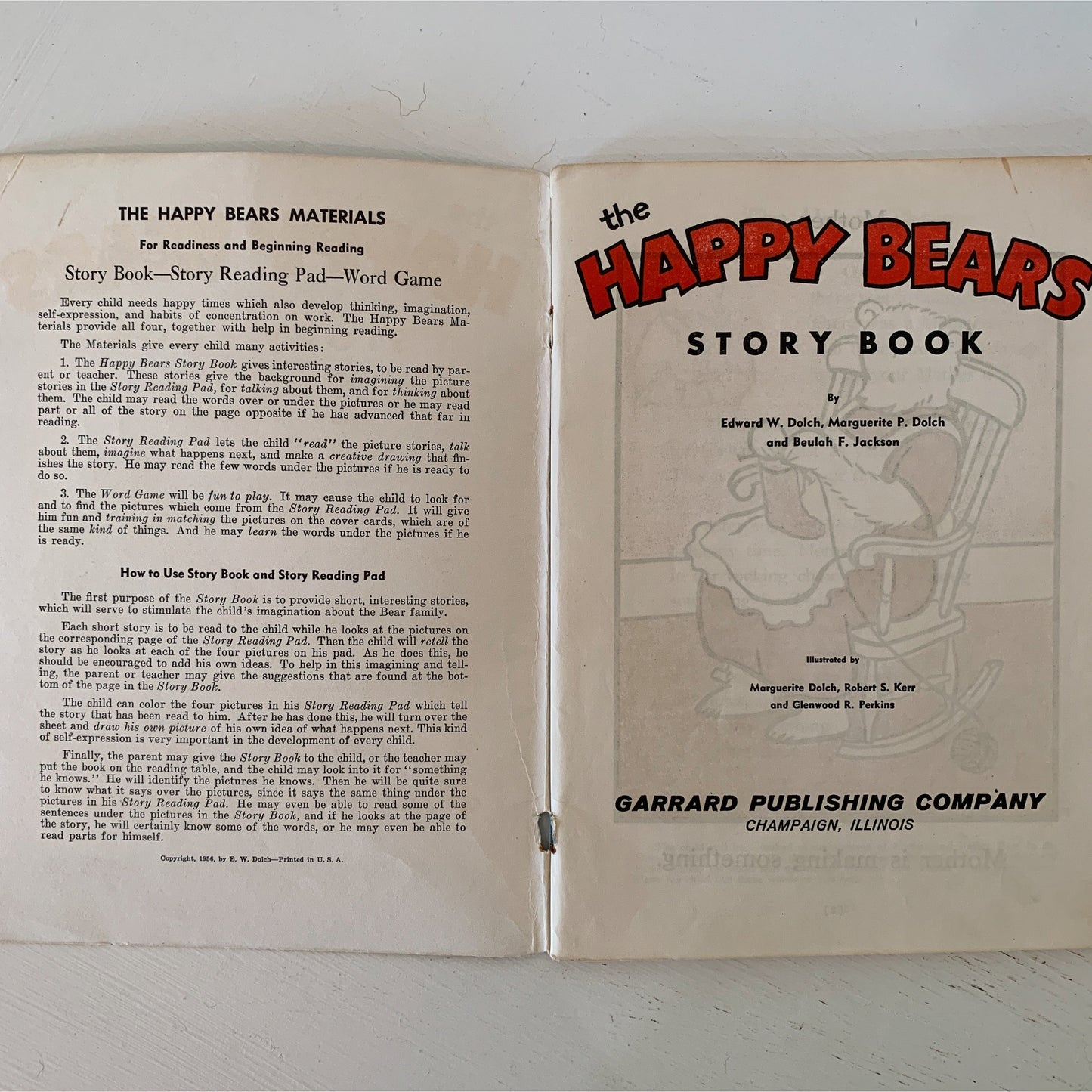 The Happy Bears, A Dolch Story Book, Paperback, 1956