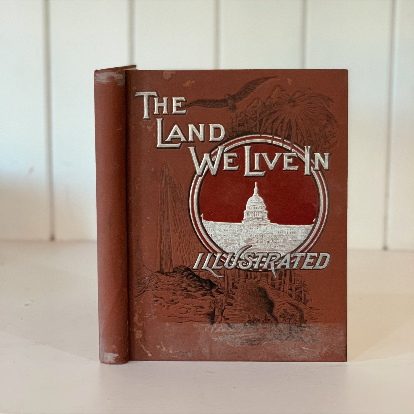 Antique The Land Between or America Illustrated, Oversized Hardcover RARE Book