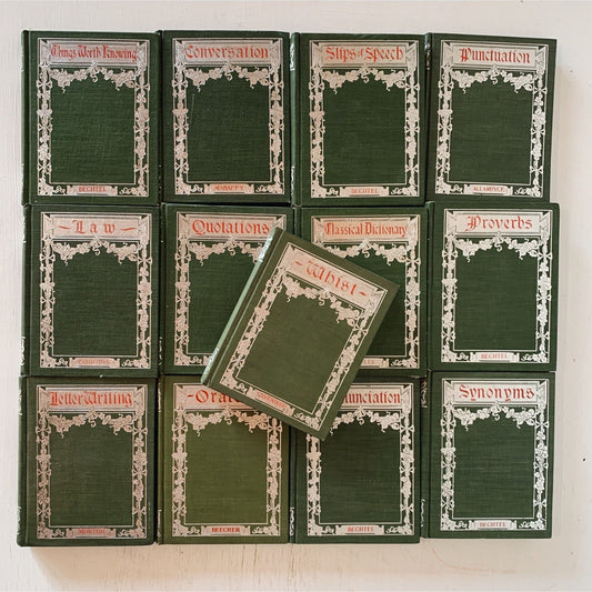 Penn Publishing Handbooks, Antique Green Books for Display, 1900s - Pretty Old Books