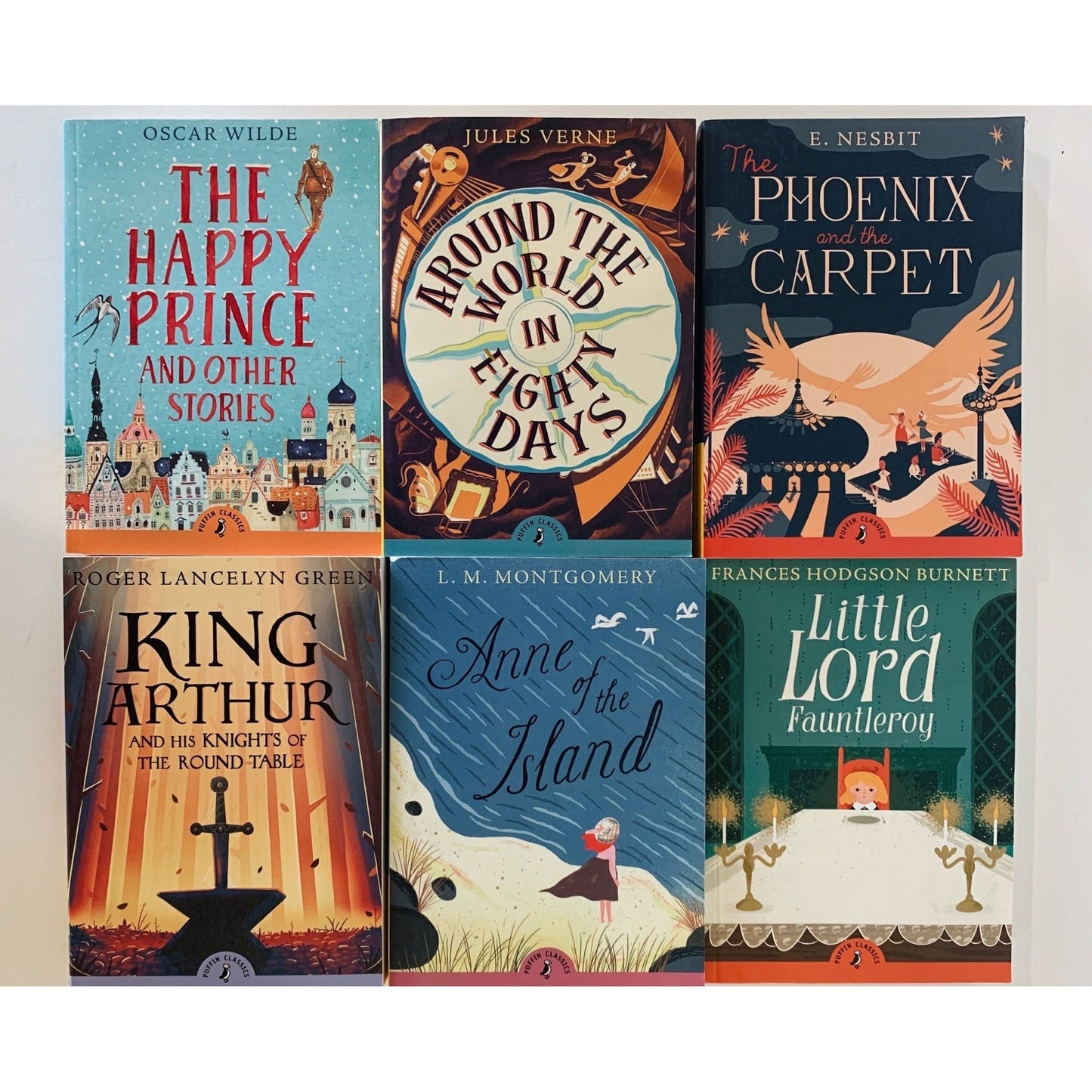 Puffin Classics Children's Paperback Classics Books, Yellow Book Bundle for Shelf Styling - Pretty Old Books