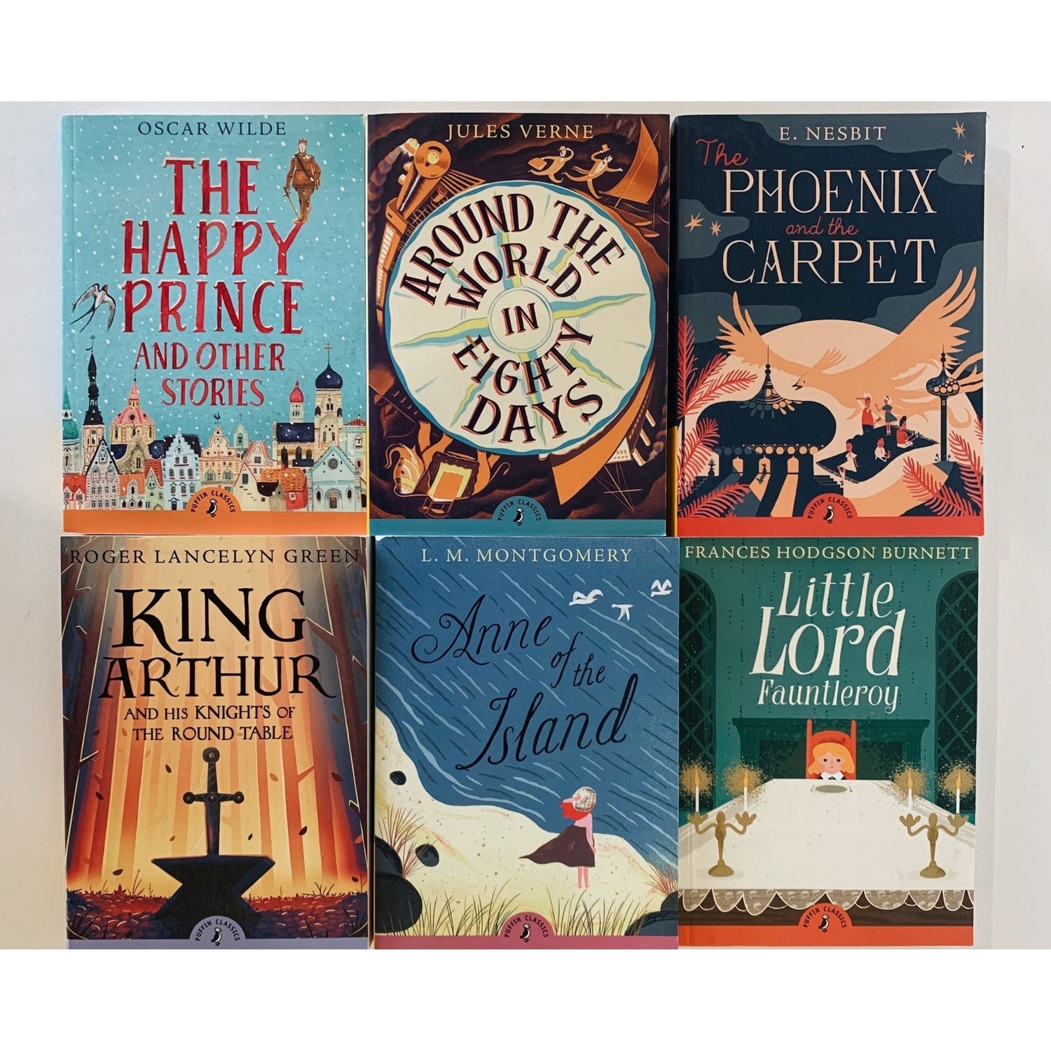 Puffin Classics Children's Paperback Classics Books, Yellow Book Bundle for Shelf Styling - Pretty Old Books