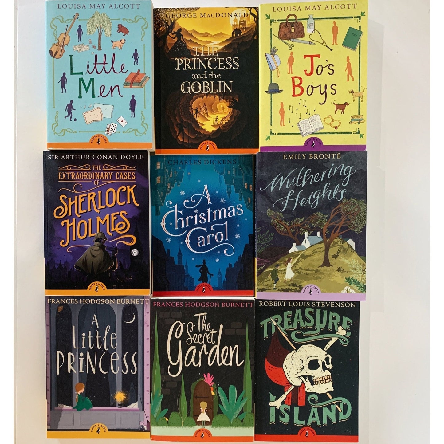 Puffin Classics Children's Paperback Classics Books, Yellow Book Bundle for Shelf Styling - Pretty Old Books