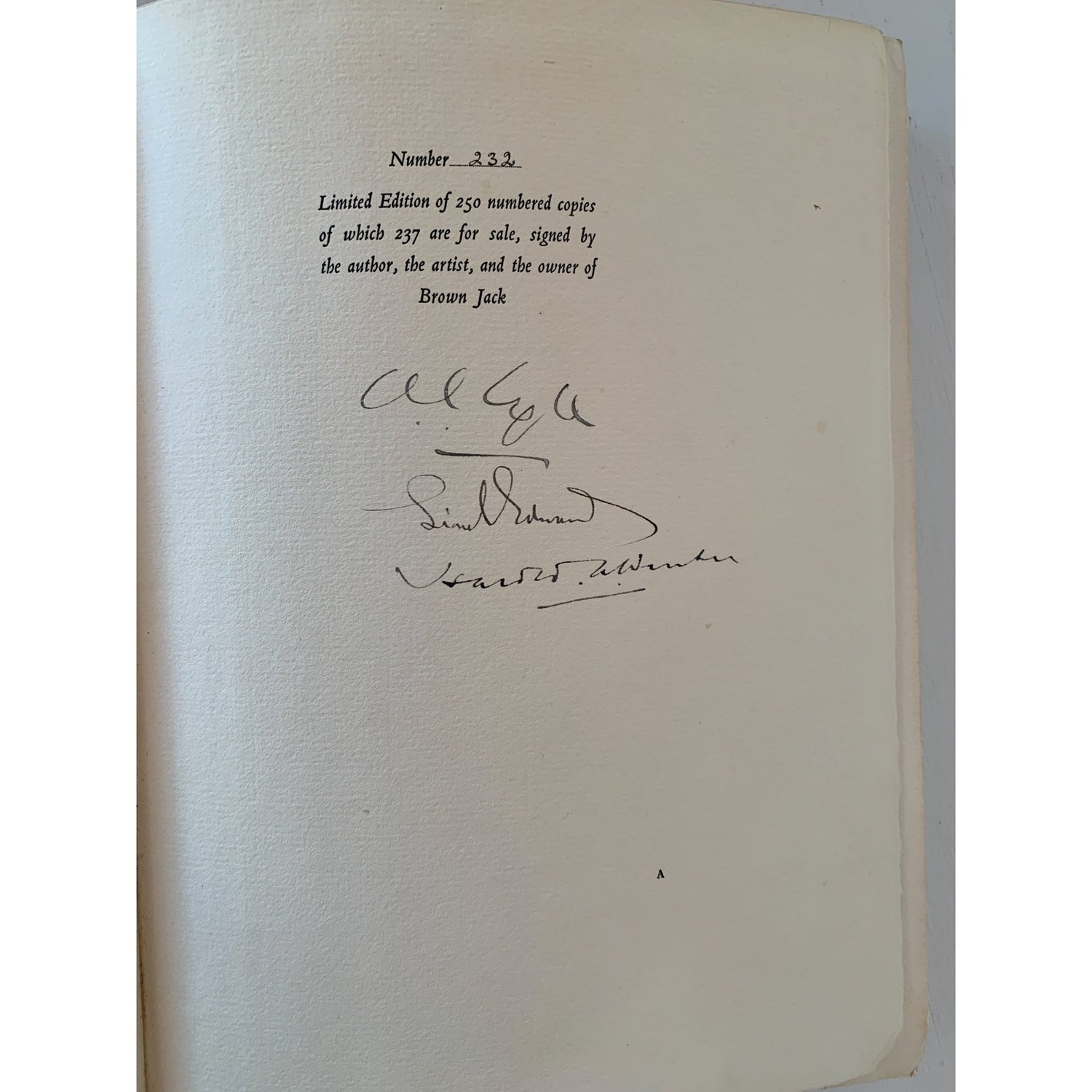 Rare Signed Brown Jack, R.C. Lyle, 1934, Hardcover Numbered Limited Print - Pretty Old Books