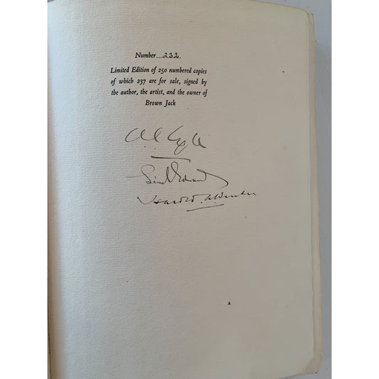 Rare Signed Brown Jack, R.C. Lyle, 1934, Hardcover Numbered Limited Print - Pretty Old Books