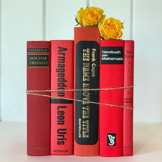Red and Black Mid - Century Modern Decorative Books for Display - Pretty Old Books