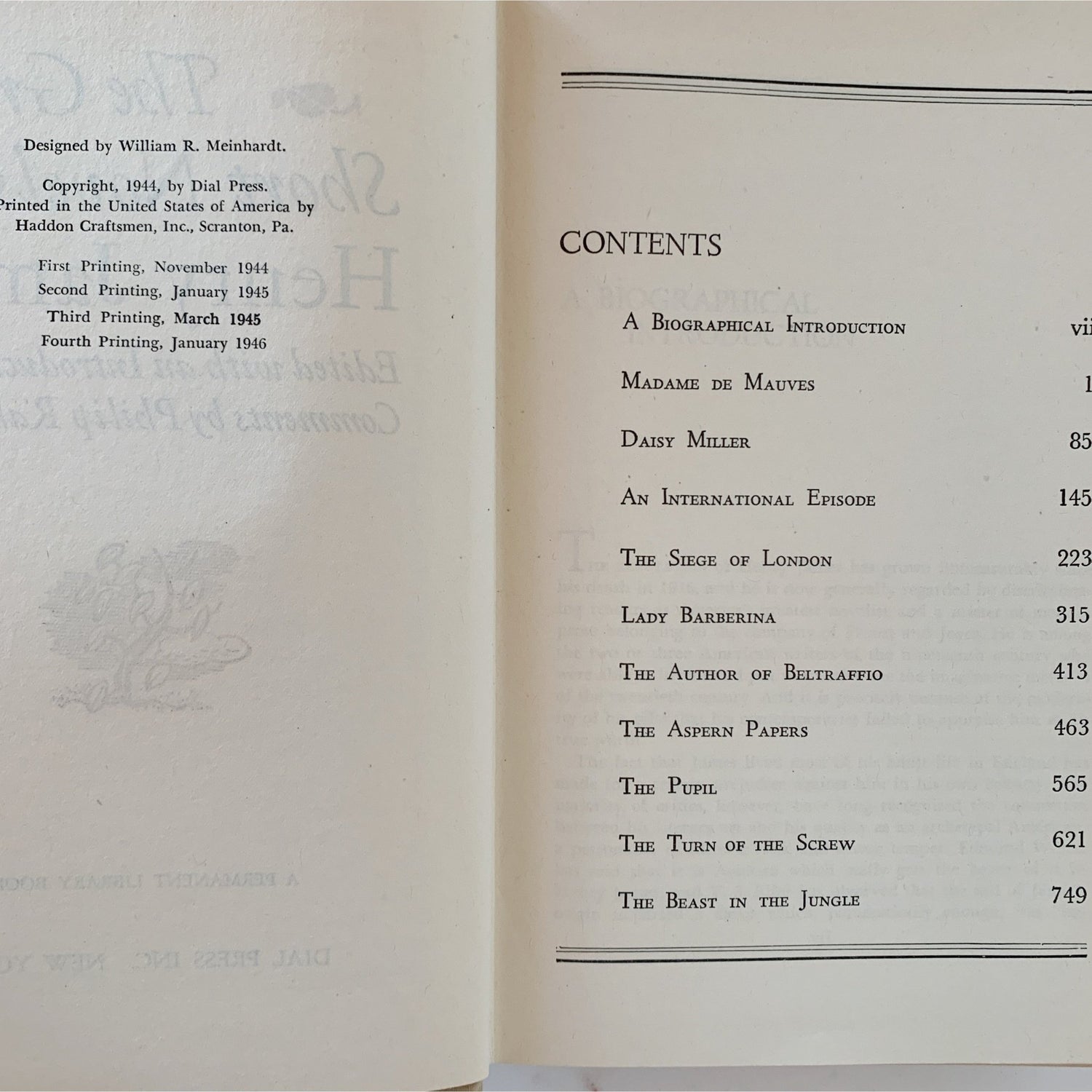 The Great Short Novels of Henry James, 1946 HC DJ - Pretty Old Books