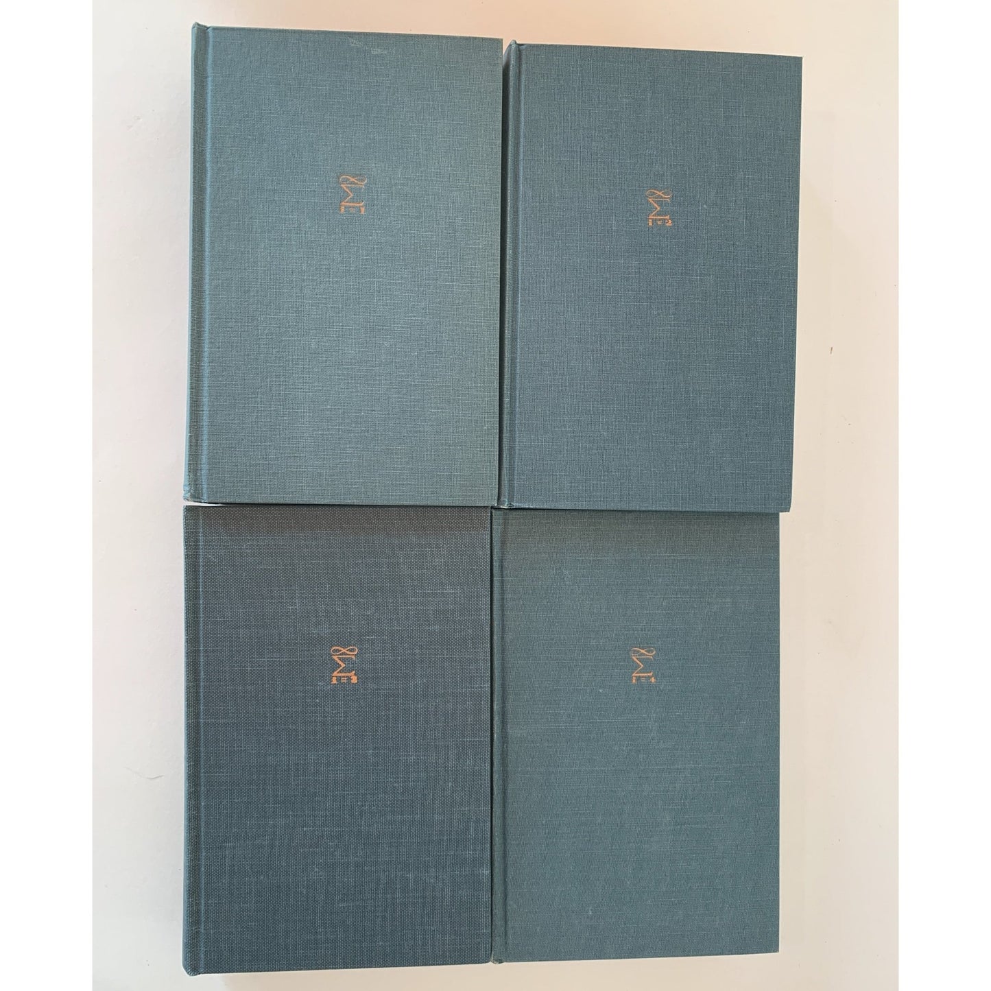 The World of Mathematics Boxed Set 1956, Blue Mid Century Book Set - Pretty Old Books