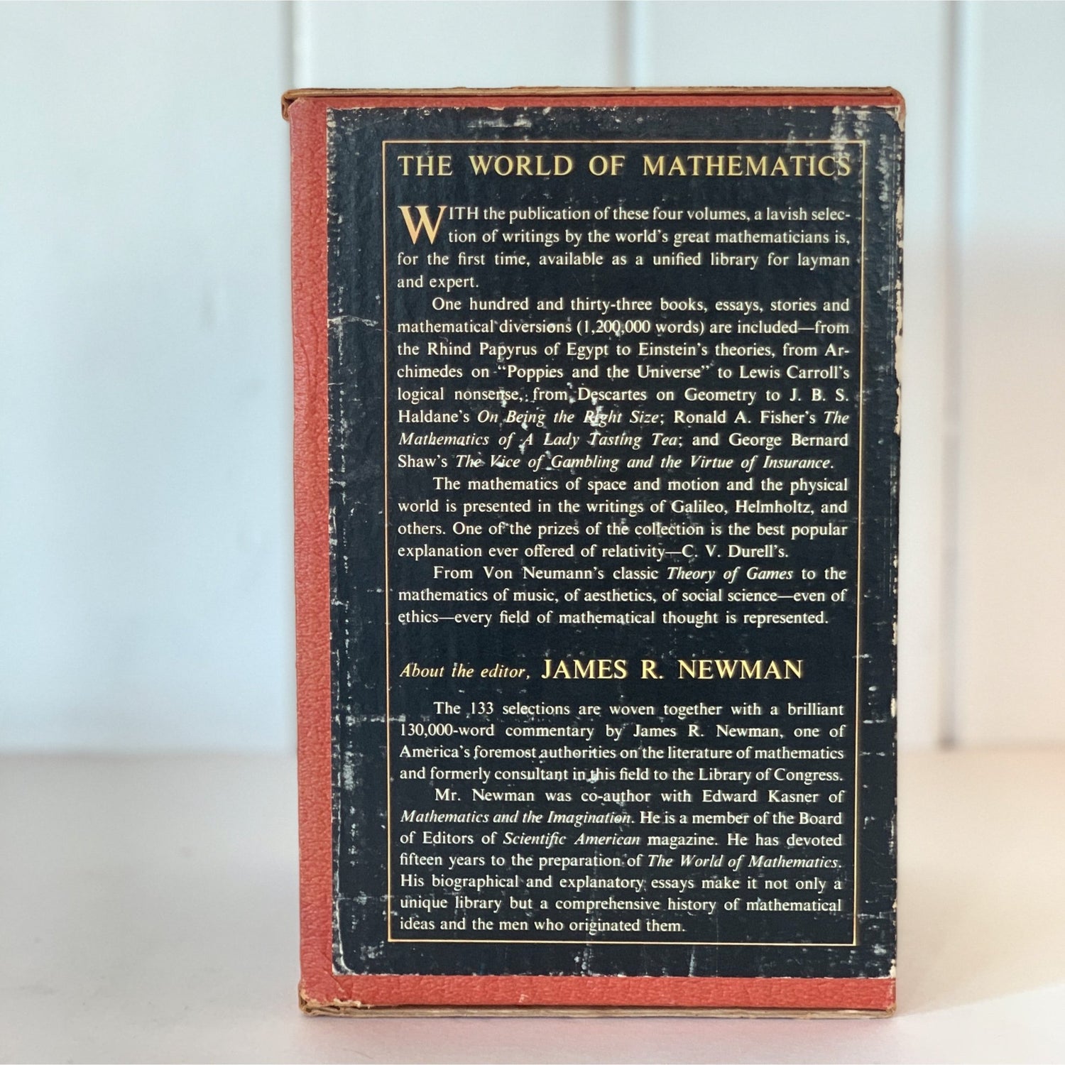 The World of Mathematics Boxed Set 1956, Blue Mid Century Book Set - Pretty Old Books