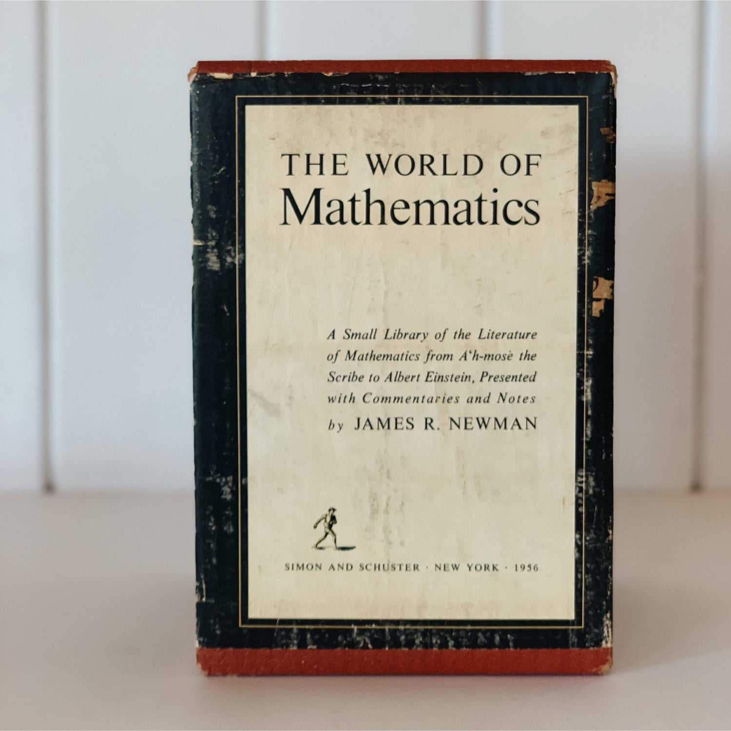 The World of Mathematics Boxed Set 1956, Blue Mid Century Book Set - Pretty Old Books