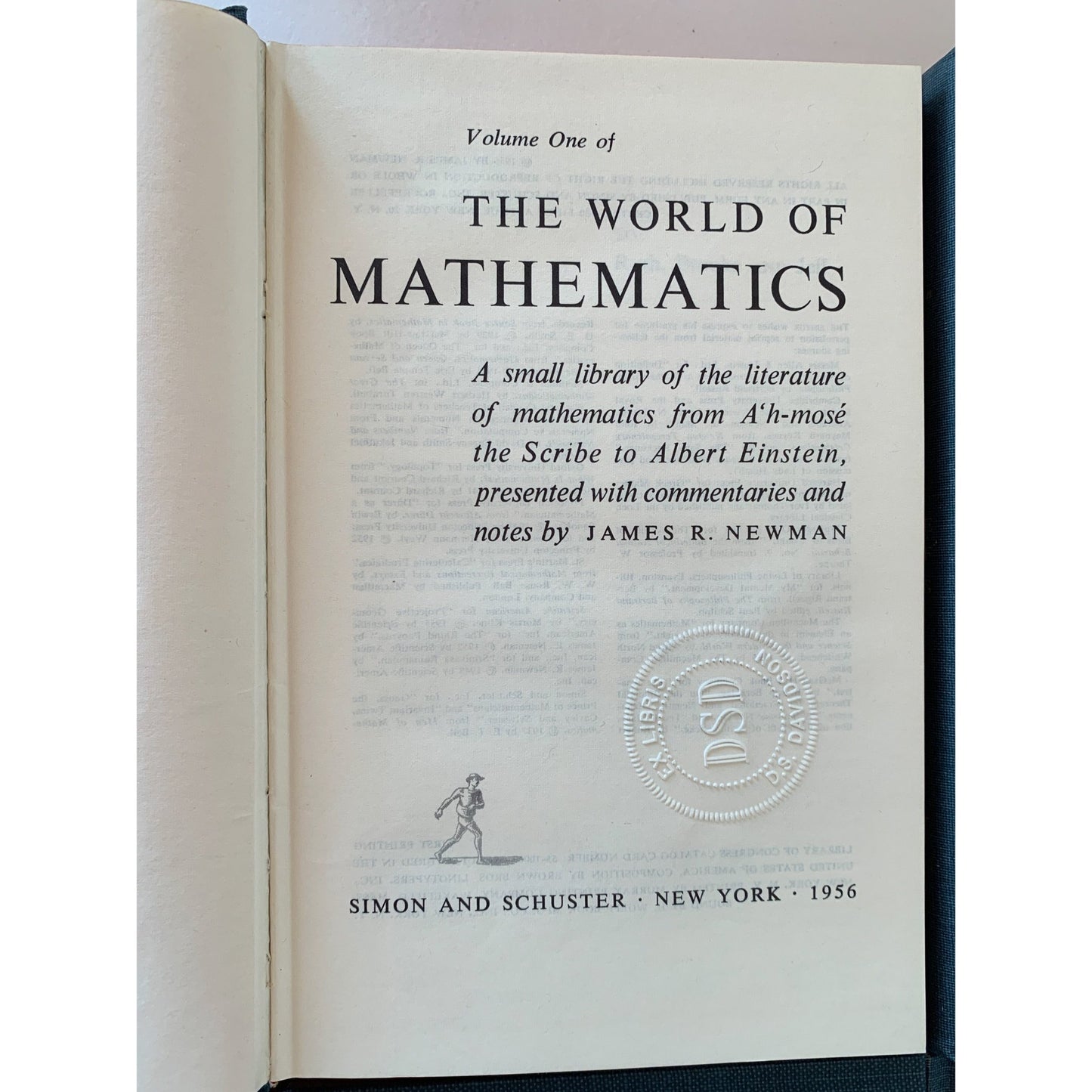 The World of Mathematics Boxed Set 1956, Blue Mid Century Book Set - Pretty Old Books